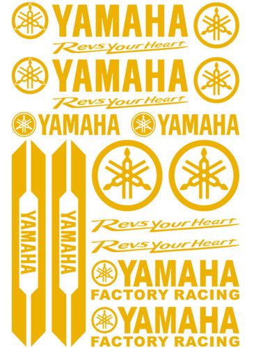 Autocollant yamaha doré - dorÉ, or