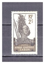 GABON   .  N °  50 a    . 2   c    GRIS   NOIR      NEUF  *  .   SUPERBE .