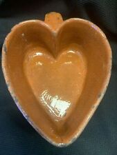 rare antique TERRACOTTA HEART SHAPED CAKE MOLD EARLY XX EME (15)