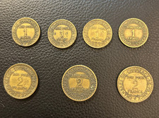 Lot de 7 jetons anciens –