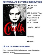 2 PLACES DE CINEMA POUR