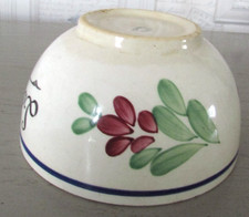 Ancien bol Gien France Décor floral Peint à la main Hauteur 7 cm ø buvant 11 cm