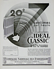 ADVERTISEMENT 1932 CENTRAL HEATING IDEAL CLASSIC C° NATIONALE DES RADIATEURS
