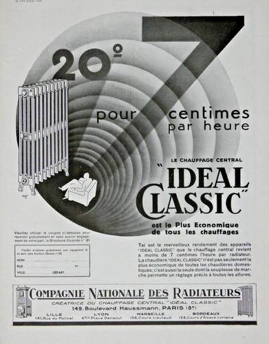 Publicité 1932 chauffage - publicitÉ,