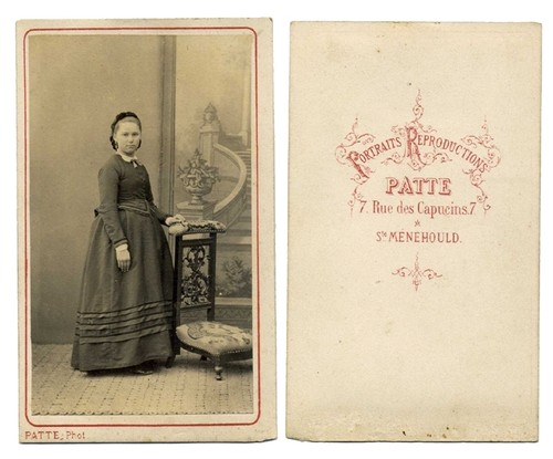 Cdv jeune femme pied - jeune, main