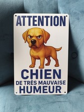 Plaque métal humour chien