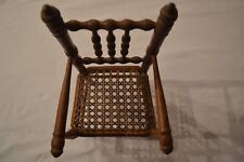 OLD WOODEN DOLL CHAIR TURNS FACOM BAMBOO CANE