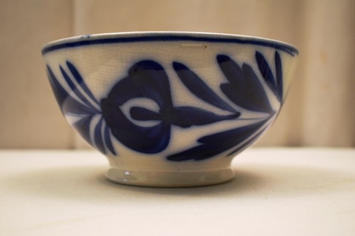 Bol antique émail bleu - bol,