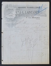 Invoice 1903 MORLAIX cooperage LAINTANFF barrel wine barrel illustrated 114