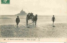 50 - Mont Saint Michel - broom car - animated - horse harness - postcard