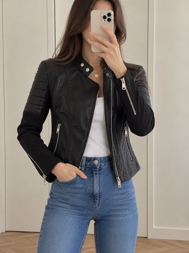 Pinko veste moto cuir - pinko,