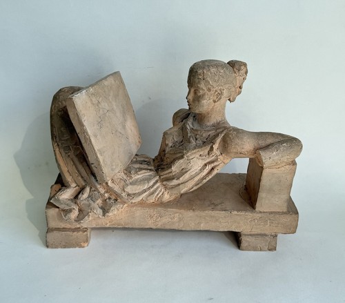 Antique nude woman lying - woman,