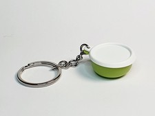 Rare TUPPERWARE Miniature Bowl Round Green Lid White Lid Bowl Keychain Bowl Box