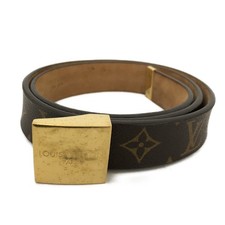 Louis Vuitton Monogram Ceinture Carre Brown Leather 80cm Women's Belt/2BJ3682