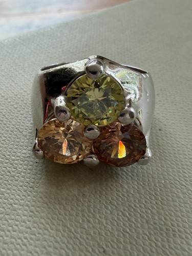 Bague cristal argent - en,