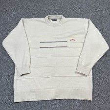 Paul & Shark Jumper Mens Medium Cream Cotton Yachting Logo Embroidered Sweater