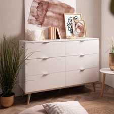 Commode Blanche 6 Tiroirs