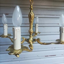 Rare ancien lustre en bronze