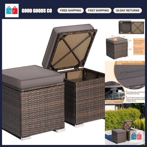 Piece wicker outdoor - outdoor, storage