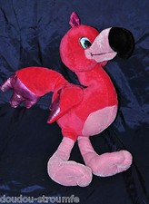 🍀Peluche Doudou Flamant Rose NANCO Rose 2 Tons Bec Noir 40 Cm TTBE