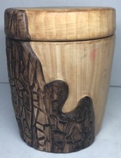 Vintage Vallauris Wood Imitation Candy Box Signed Grandjean Jourdan N4