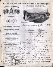 "MARSEILLES-les-AUBIGNY (18) CAREER / FACTORY de LIME & CEMENTS "LA HUCHE" 1909