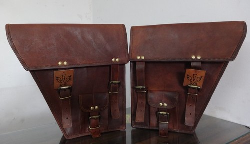 Pochette latérale moto cuir