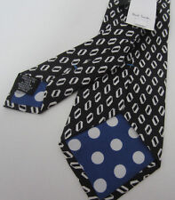 Cravate Paul Smith NOIRE MAINLINE RARE motif diamant blanc 100% soie Made in Italy