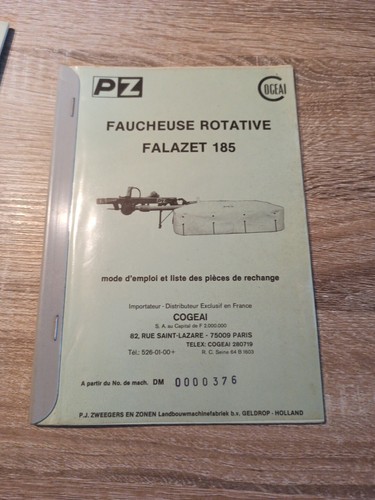 Livret utilisation faucheuse - utilisation,