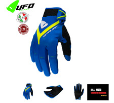 Gants Motocross UFO Hayes Bleu/Jaune Adulte Pour Off Road MX ATV Cross Enduro