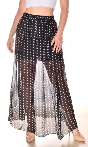 Longue jupe semi transparente - jupe,