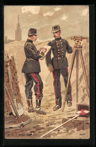 Carte postale artiste - carte, armée