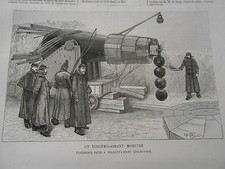 1888 Engraving - A Monster Electromagnet at Willett's Point (USA)