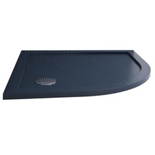 RECEVEUR PLATEAU BAC DOUCHE 90X90 CM ANTHRACITE PIERRE DEMI-CIRCULAIRE ARRONDIE
