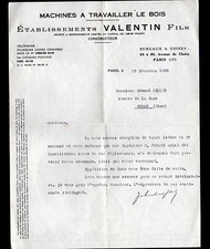 PARIS (XIII°) WOOD MACHINERY FACTORY "VALENTINE SON BUILDER" in 1938