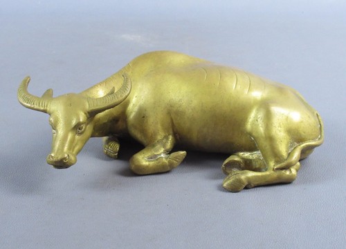 Statue taureau bison bronze - bison,