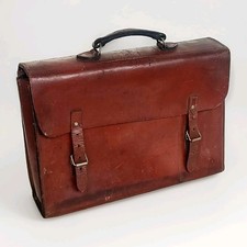 ANCIEN VALISE SACOCHE  EN CUIR ÉPAIS SNCF TRAIN OBJET MÉTIER