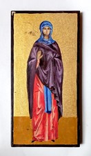 Christian Icon St Anastasia the Roman, Hand Painted, OSB board, 40x20cm