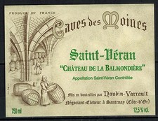 Etiquette grand vin de bourgogne-Saint-Veran-Caves des Moines-Naudin-R.138
