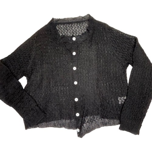 Fuzzy sheer cardigan womens - fuzzy, l