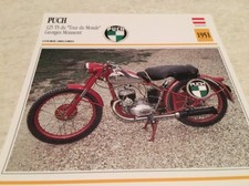 Carte moto Puch 125 TS Georges Monneret 1951 collection Atlas motorbike Autriche