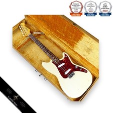 Guitare électrique Fender USA Duo Sonic 1964 blanche petite tête vintage B + ...