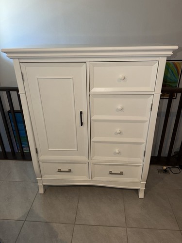 Large white real - wood, armoire