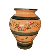 12.5” Large Terre Souleo Provence France Pottery Yellow Vase/Jar/Pot