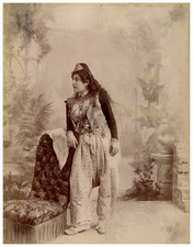 Algeria, Portrait, Woman Wearing Traditional "Karakou" and "Serwal Mdower" vintage