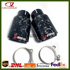 1PCS Glossy Forge Carbon Fiber Black AKRAPOVIC Exhaust Tip 3''/3.5''/4''/4.5''