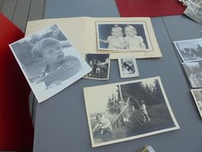 LOT photos of children, le Landau, in the Niche du Chien, woodcut 