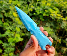Turquoise Dagger Athame  Large Arrowhead, Hand Carved Dagger, Gemstone Arrowhead