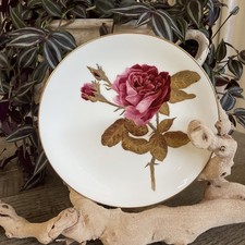 Minton 19th C. Hand Painted Rose Plate With Gold