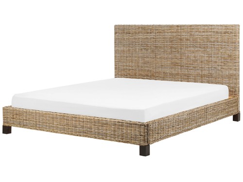 Lit double rotin naturel - lit,